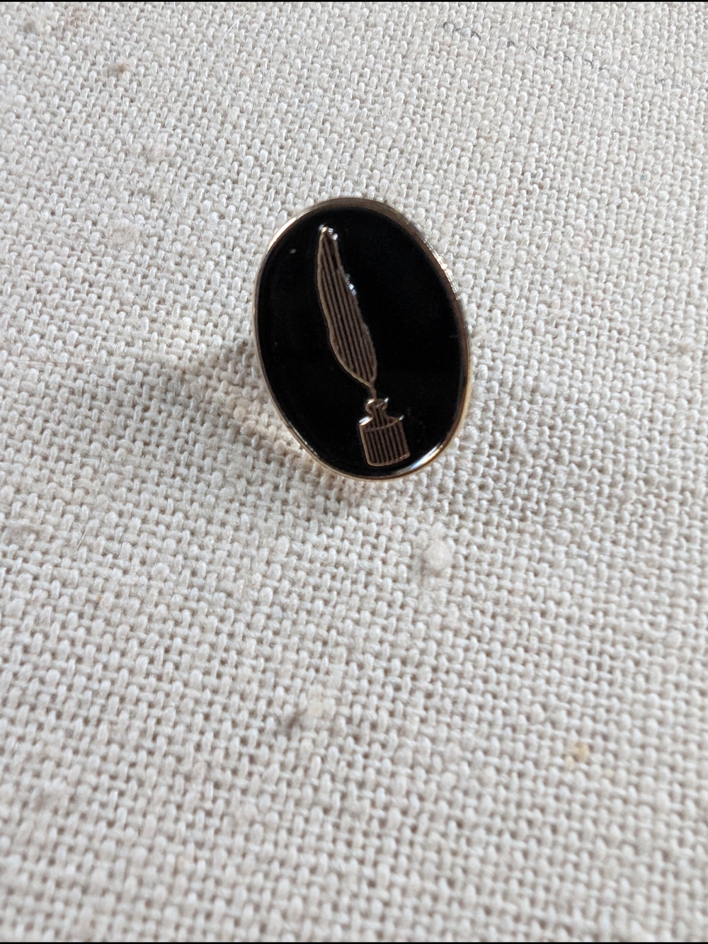 Black Enamel Quill & Inkwell Lapel Pin #17